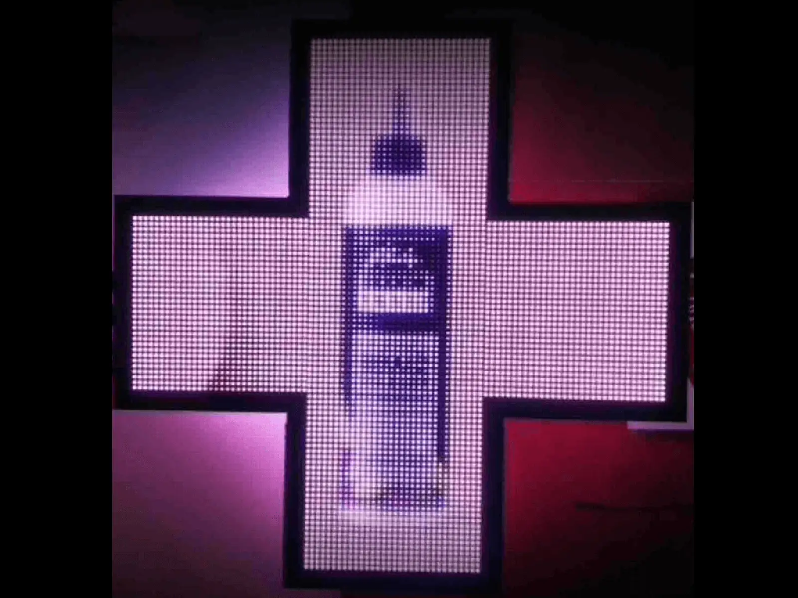 Ηλεκτρονικός σταυρός LED, με διαστάσεις 68x68 και τύπο Pixel P6, έγχρωμο, διπλής όψης, εξωτερικού χώρου - Image 5