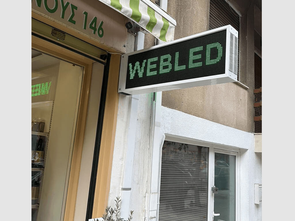 Ηλεκτρονική πινακίδα LED, με διαστάσεις 100x36 και τύπο Pixel P10, σε πράσινο χρώμα, διπλής όψης, εξωτερικού χώρου - Image 5