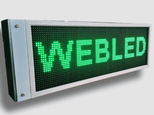 Ηλεκτρονική πινακίδα LED, με διαστάσεις 100x36 και τύπο Pixel P10, σε πράσινο χρώμα, διπλής όψης, εξωτερικού χώρου