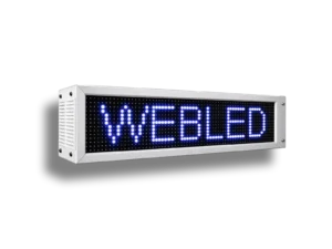 Ηλεκτρονική πινακίδα LED, με διαστάσεις 68x20 και τύπο Pixel P10, σε μπλε χρώμα, εξωτερικού χώρου