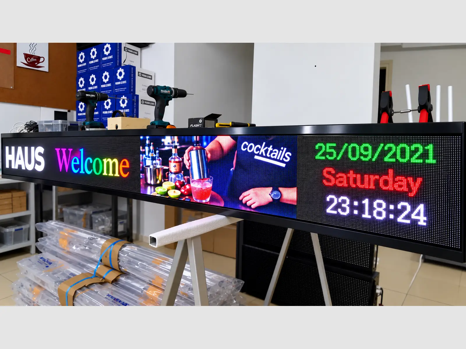 Ηλεκτρονική πινακίδα LED, με διαστάσεις 288x20 και τύπο Pixel P3, έγχρωμο, εξωτερικού χώρου - Image 2