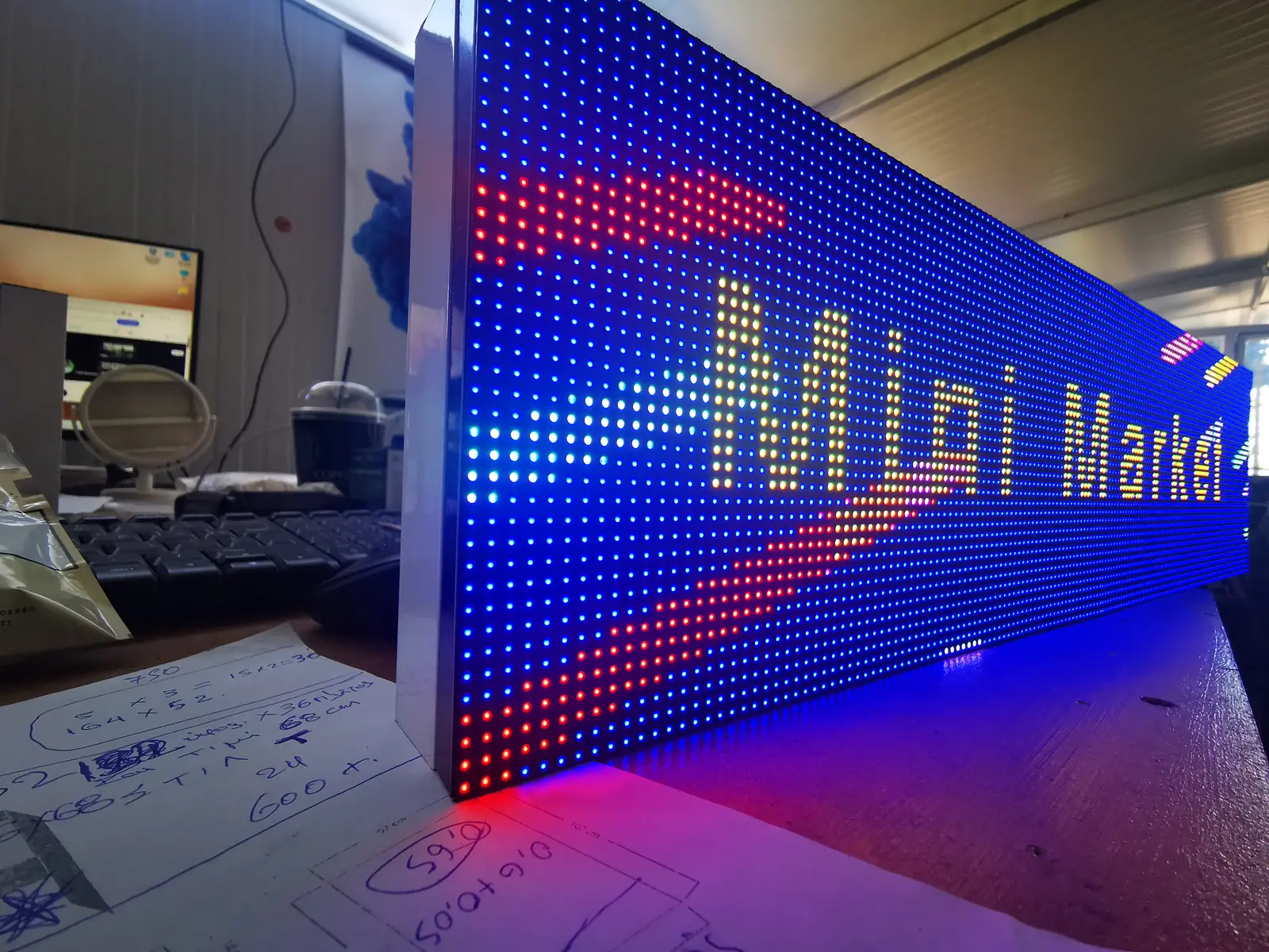 Ηλεκτρονική πινακίδα LED, με διαστάσεις 64x16 και τύπο Pixel P4, έγχρωμο - Image 6