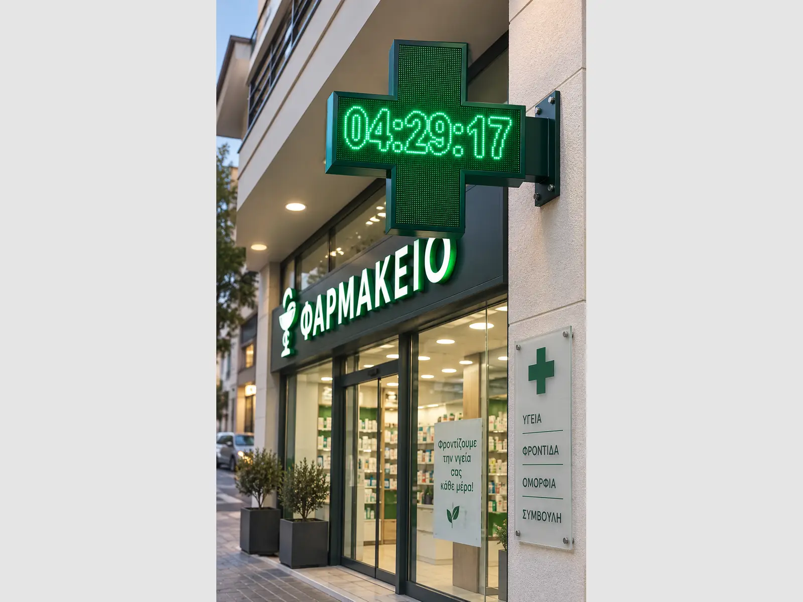 Ηλεκτρονικός σταυρός LED, με διαστάσεις 100x100 και τύπο Pixel P10, πράσινο, διπλής όψης, εξωτερικού χώρου - Image 5