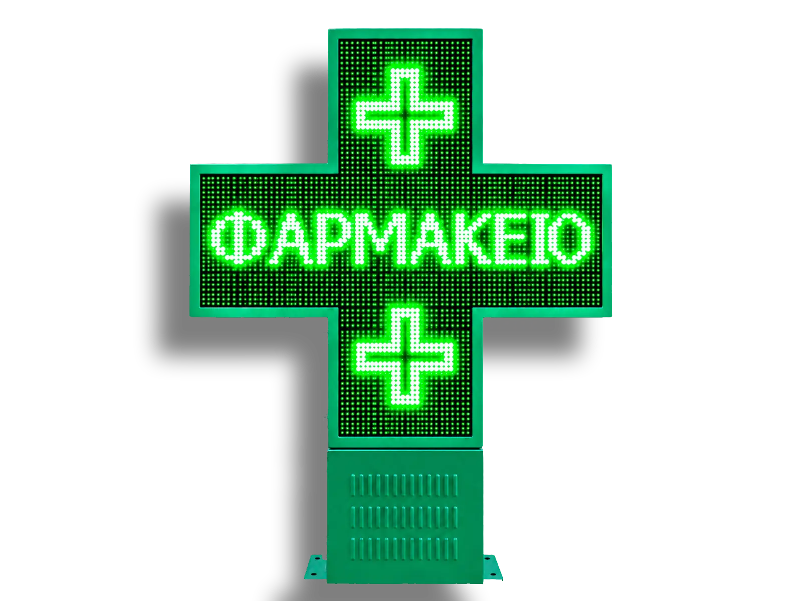 Ηλεκτρονικός σταυρός LED, με διαστάσεις 100x100 και τύπο Pixel P10, πράσινο, διπλής όψης, εξωτερικού χώρου - Image 2
