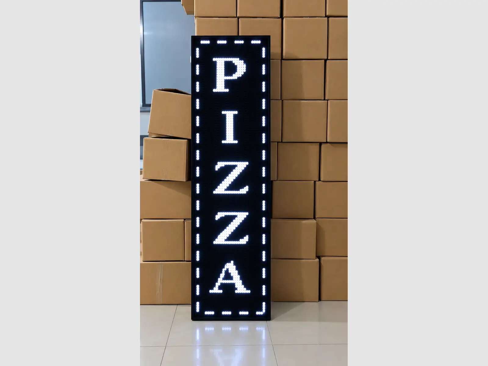 Ηλεκτρονική πινακίδα LED, με διαστάσεις 128x40 και τύπο Pixel P10, σε λευκό χρώμα, διπλής όψης, εξωτερικού χώρου - Image 3