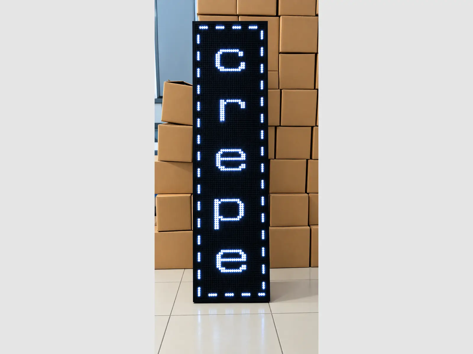 Ηλεκτρονική πινακίδα LED, με διαστάσεις 128x40 και τύπο Pixel P10, σε λευκό χρώμα, διπλής όψης, εξωτερικού χώρου - Image 2